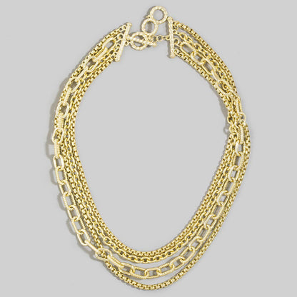 Layered Multi Chain Toggle Necklace