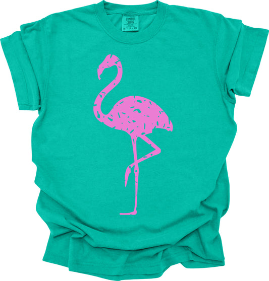 Distressed Flamingo Transfer
