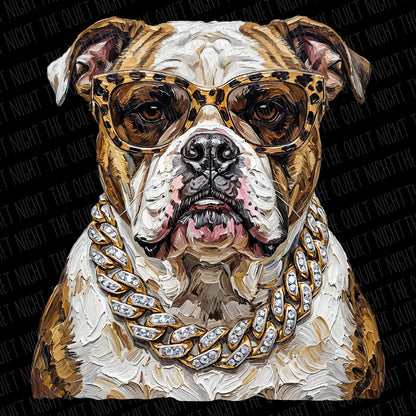Glam Bulldog Transfer