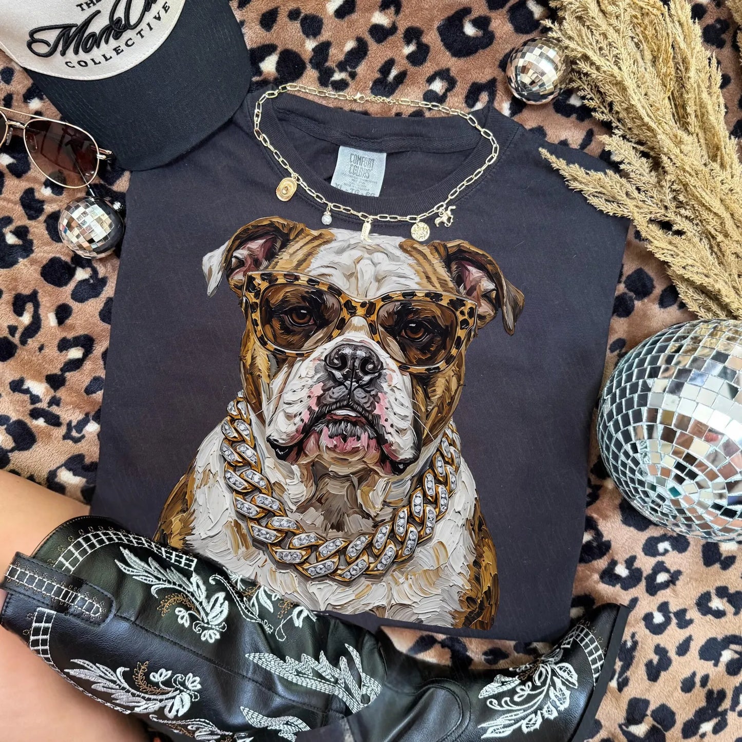 Glam Bulldog Mascot Graphic Tee