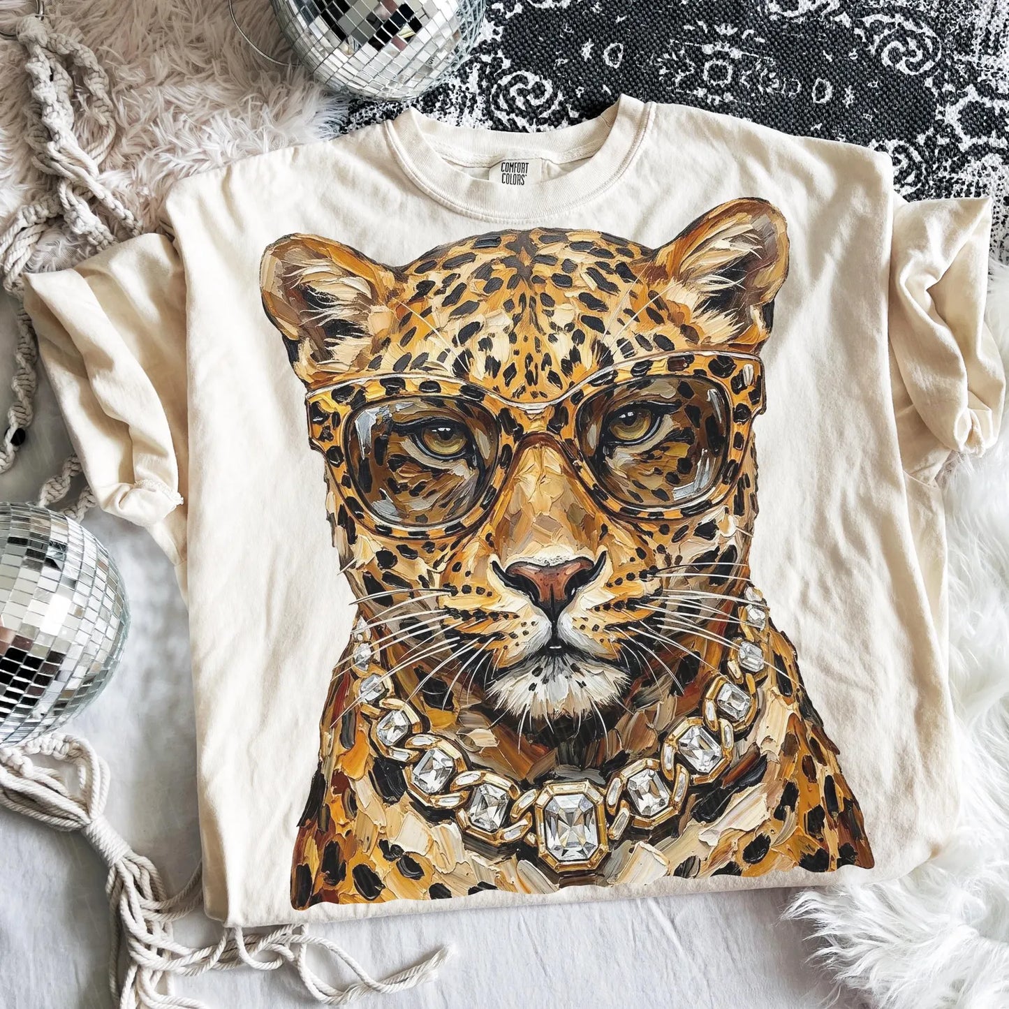 Glam Leopard Mascot Graphic Tee
