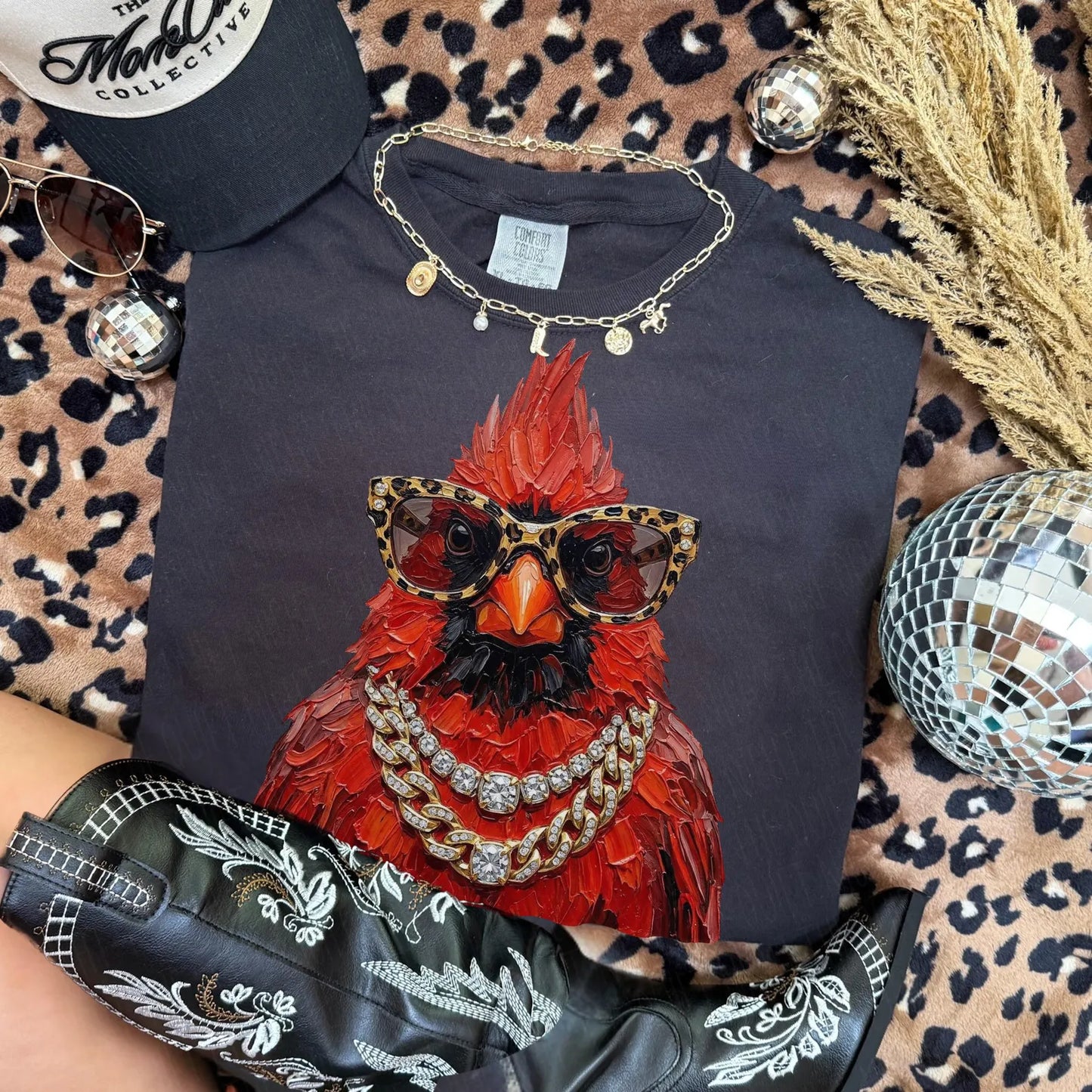 Glam Cardinal Mascot Graphic Tee