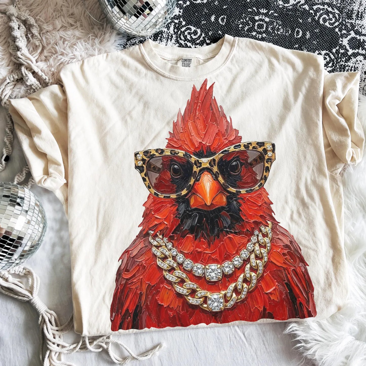 Glam Cardinal Mascot Graphic Tee