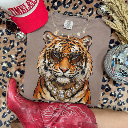 Glam Tiger Mascot Graphic Tee