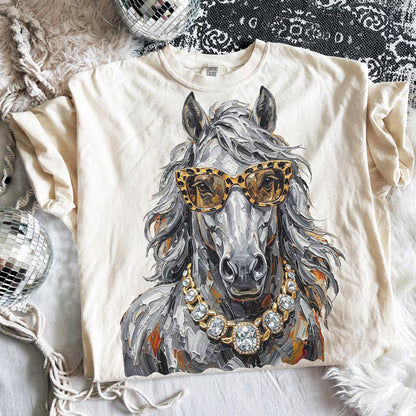 Glam Mustang Mascot Graphic Tee