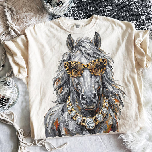Glam Mustang Mascot Graphic Tee