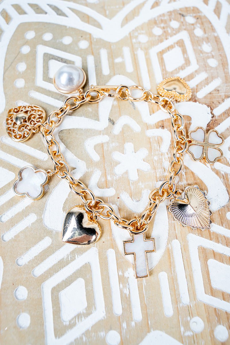 Tell Your Story Goldtone Charm Toggle Bracelet